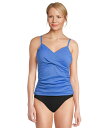 【送料無料】 サンセッツ レディース トップのみ 水着 Simone Tankini Harbor Blue Sandbar Rib