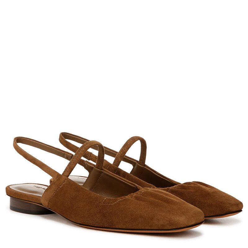 【送料無料】 ヴィンス レディース サンダル シューズ Venice Slingbacks Elm Wood Brown Suede