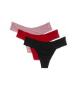 【送料無料】 ハンキーパンキー レディース パンツ アンダーウェア BreatheSoft Natural Rise Thong 3-Pack Black/Cr...