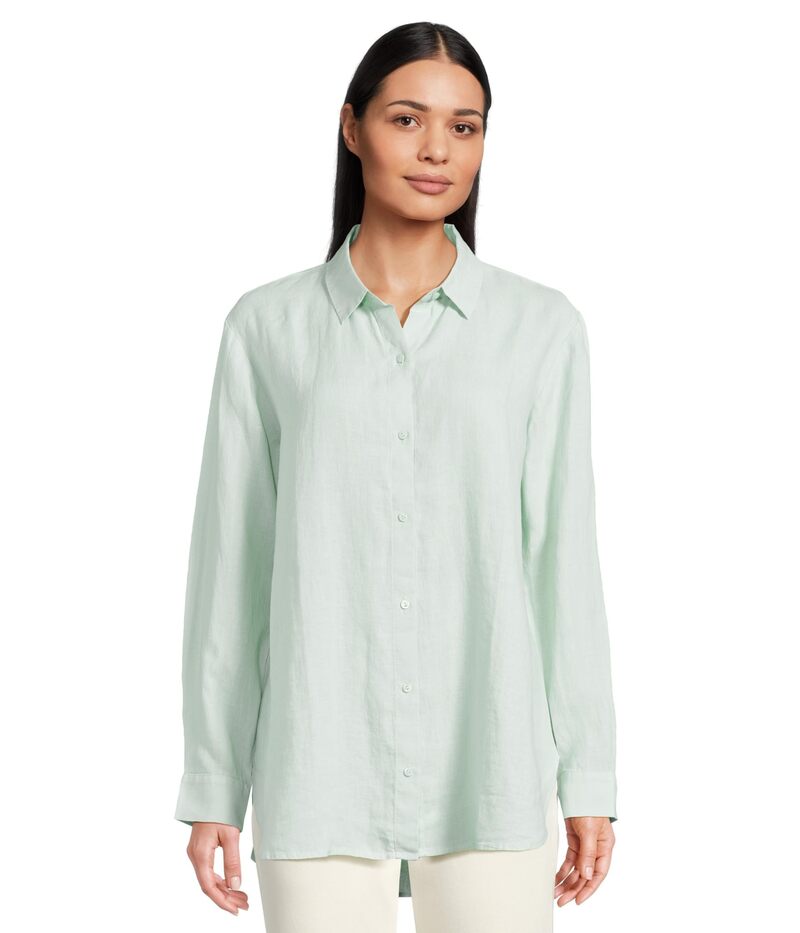 エイリーンフィッシャー レディース トップス シャツ Eileen Fisher Classic Collar Long Shirt Absinthe