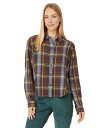 【送料無料】 ドード アンドコー レディース シャツ トップス Re-Form Flannel Boxy Long Sleeve Shirt Carob Multi Windowpane(4)