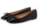 【送料無料】 ジャックロジャース レディース サンダル シューズ Kenlyn Cap Toe Ballet - Leather/Patent Black/Black Pat