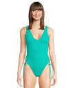 【送料無料】 ベッカ レディース 上下セット 水着 Modern Edge Rib Sophie Lace Up One Piece Peacock