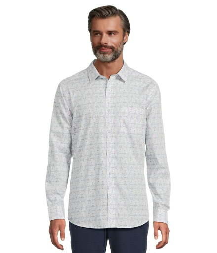 【送料無料】 ジョンストンアンドマーフィー メンズ シャツ トップス Martini Print Navy