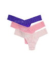 【送料無料】 ハンキーパンキー レディース パンツ アンダーウェア Signature Lace Low Rise Thong 3-Pack Lipgloss/...