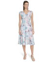【送料無料】 カルバンクライン レディース ワンピース トップス Printed Seamed Aline Seaspy Mult