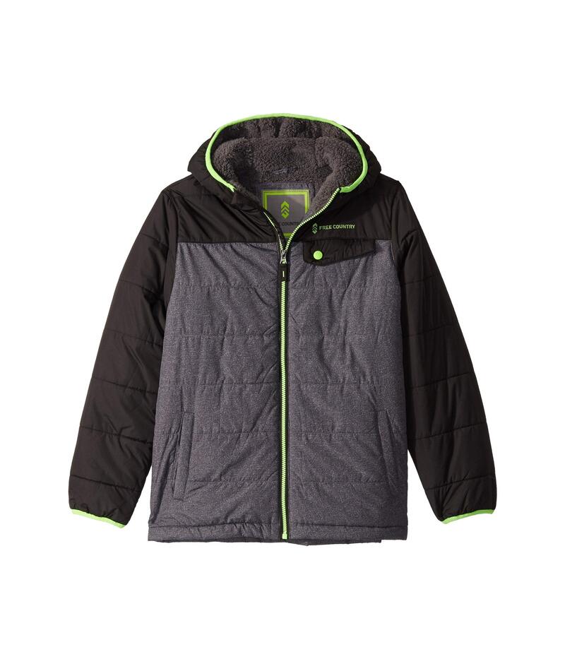 フリー カントリー メンズ アウター コート 中綿キルト Free Country Puffer Jacket with Sherpa Lining (Big Kids) Black