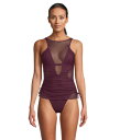 【送料無料】 ベッカ レディース 上下セット 水着 Muse Macie High Neck Mesh Overlay One Piece Aubergine