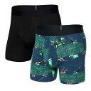 【送料無料】 サックスアンダーウェアー メンズ ボクサーパンツ アンダーウェア Droptemp Cooling Cotton Boxer Brief Fly 2-Pack Buzzcut/Black
