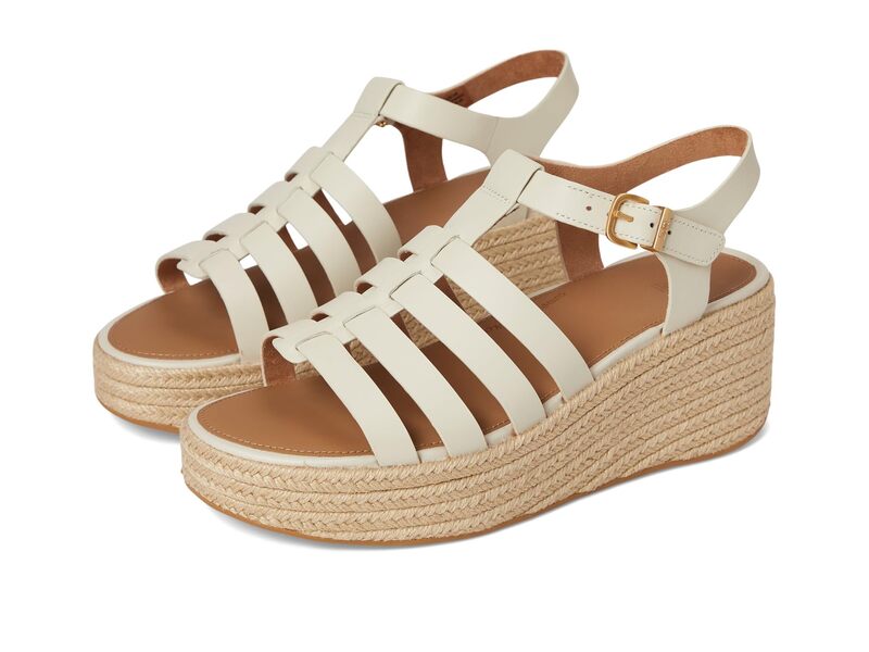 フィットフロップ レディース シューズ ヒール サンダル レザー FitFlop PLATFFORMS Espadrille Leather Fisherman Wedge Sandals Paris Beige ベージュ