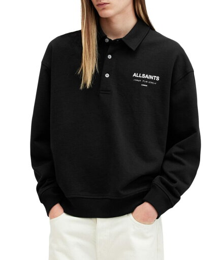 【送料無料】 オールセインツ メンズ シャツ トップス Underground Polo Jet Black 【送料無料】 オールセインツ メンズ シャツ トップス Underground Polo Jet Black