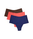 【送料無料】 ハンキーパンキー レディース パンツ アンダーウェア Breathe Hi-Rise Thong 3-Pack Mahogany