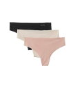 【送料無料】 カルバン クライン アンダーウェア レディース パンツ アンダーウェア Invisibles 3-Pack Thong Black Smoke L...