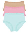 【送料無料】 ナトリ レディース パンツ アンダーウェア Bliss Full Brief 3-Pack Whipped Mint/Cafe/Pink Nect...