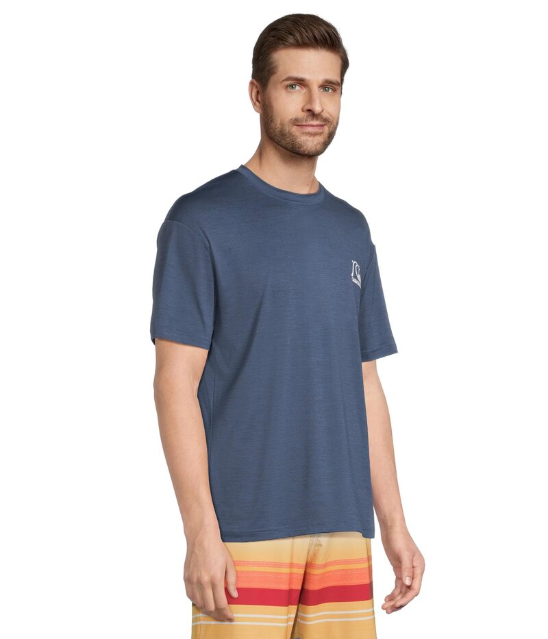 【送料無料】 クイックシルバー メンズ ハーフパンツ・ショーツ 水着 Dna Logo Surf Tee Shorts Sleeve Surf Tee Navy Heather