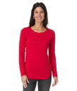 【送料無料】 モッドドック レディース シャツ トップス Long Sleeve Twisted Scoop Neck Tee Santa Red