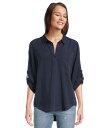 【送料無料】 モッドドック レディース シャツ トップス Roll Tab Sleeve Patch Pocket Tunic Navy Licorice
