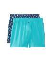 【送料無料】 トッミーバハマ メンズ ボクサーパンツ アンダーウェア 2 Pack Knit Boxer Aqua & Soft Turquoise Cockt...