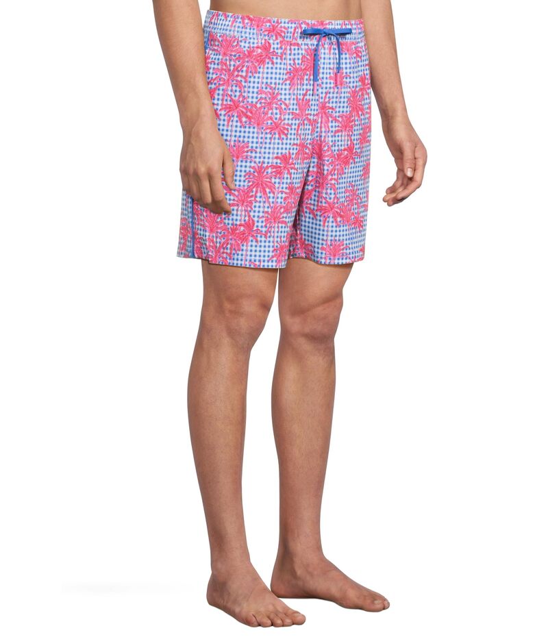 【送料無料】 ヴァインヤードヴァインズ メンズ ハーフパンツ・ショーツ 水着 7" Printed Piped Chappy Trunks Pink Wave