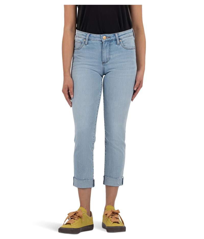 カットフロムザクロス レディース ボトムス デニムパンツ ストレート KUT from the Kloth Amy Crop Straight Leg Roll Up With Raw Hem Awareness