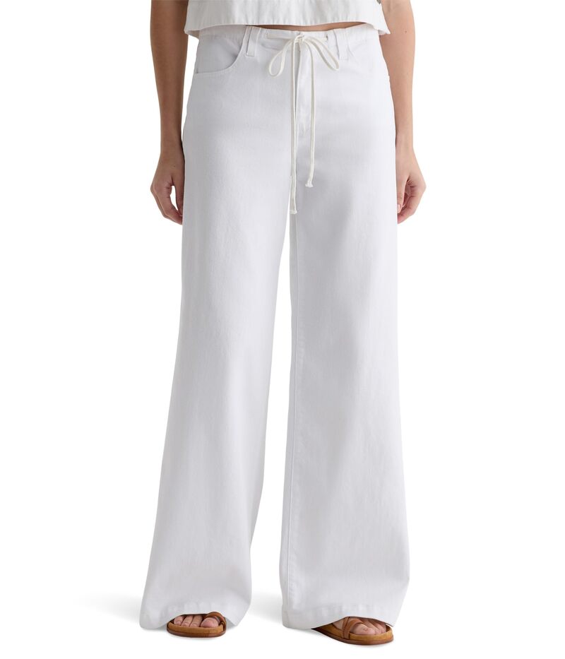 エージージーンズ レディース ボトムス カジュアルパンツ ワイドレッグ AG Jeans Stella Mid-Rise Cinched Wide Leg Palazzo White ホワイト