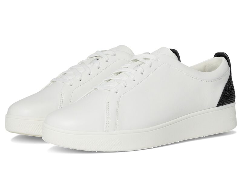 フィットフロップ レディース シューズ スニーカー レザー FitFlop Rally Crystal-Backtab Leather Trainers Black ブラック