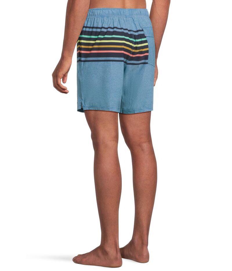 【送料無料】 サックスアンダーウェアー メンズ ハーフパンツ・ショーツ 水着 Oh Buoy 2-in-1 7" Volley Bold Stripe/Lake Blue