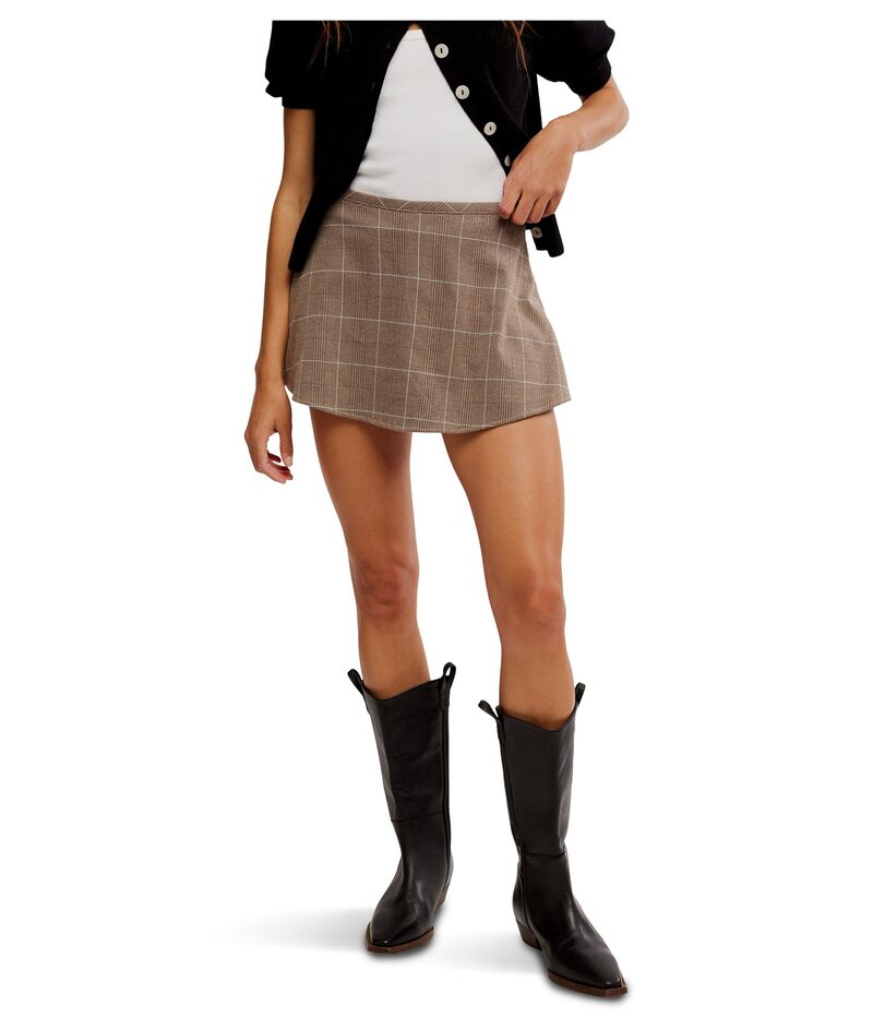 フリーピープル レディース ボトムス スカート Free People Paradise Found Menswear Chocolate Combo チョコレート