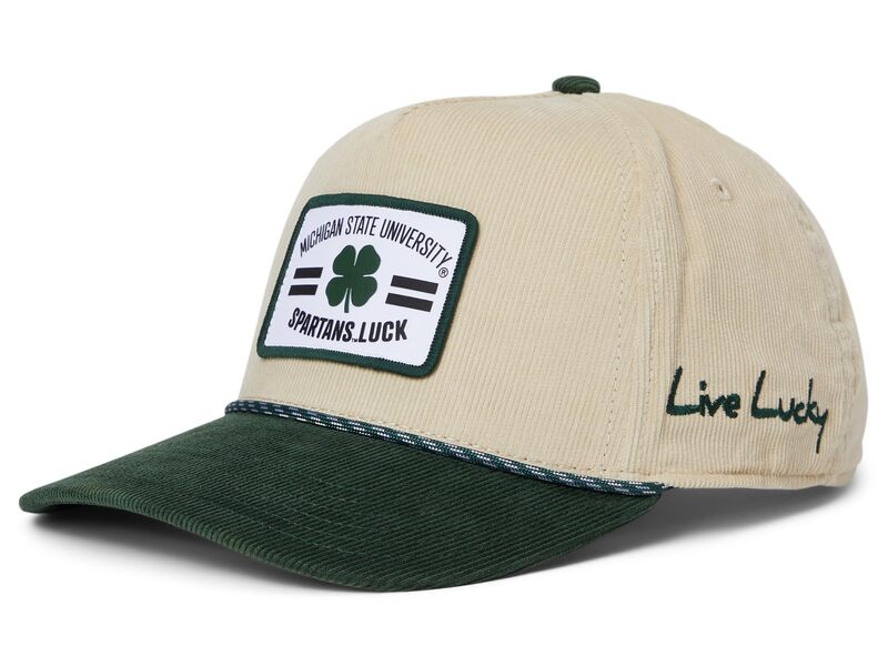 ブラック クローバー メンズ アクセサリー 帽子 Black Clover Michigan State Legacy Adjustable Snapback Hat Natural/Dark Green/Corduroy With Rope Hd Patch グリーン