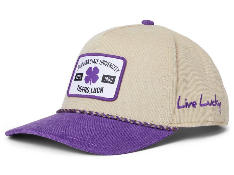 ブラック クローバー メンズ アクセサリー 帽子 Black Clover Lsu Legacy Adjustable Snapback Hat Natural/Purple/Corduory W Rope Hd Patch パープル