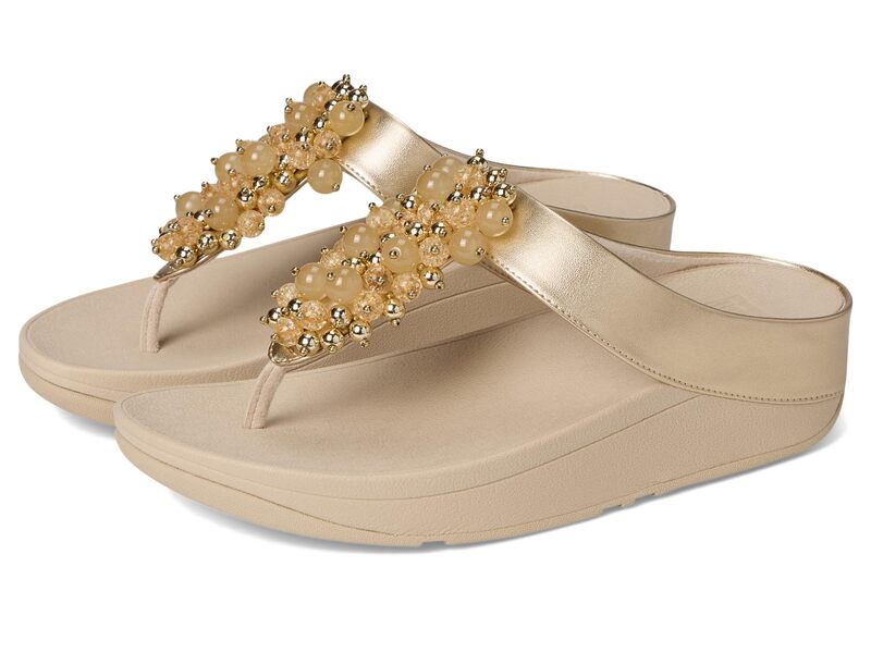 フィットフロップ レディース シューズ サンダル FitFlop Fino Bauble-Bead Toe-Post Sandals Platino