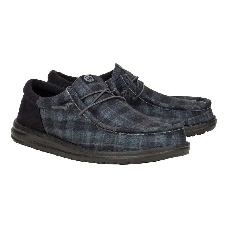 ヘイデュード メンズ シューズ スリッポン・ローファー Hey Dude Wally Funk Waffle Black Plaid ブラ..