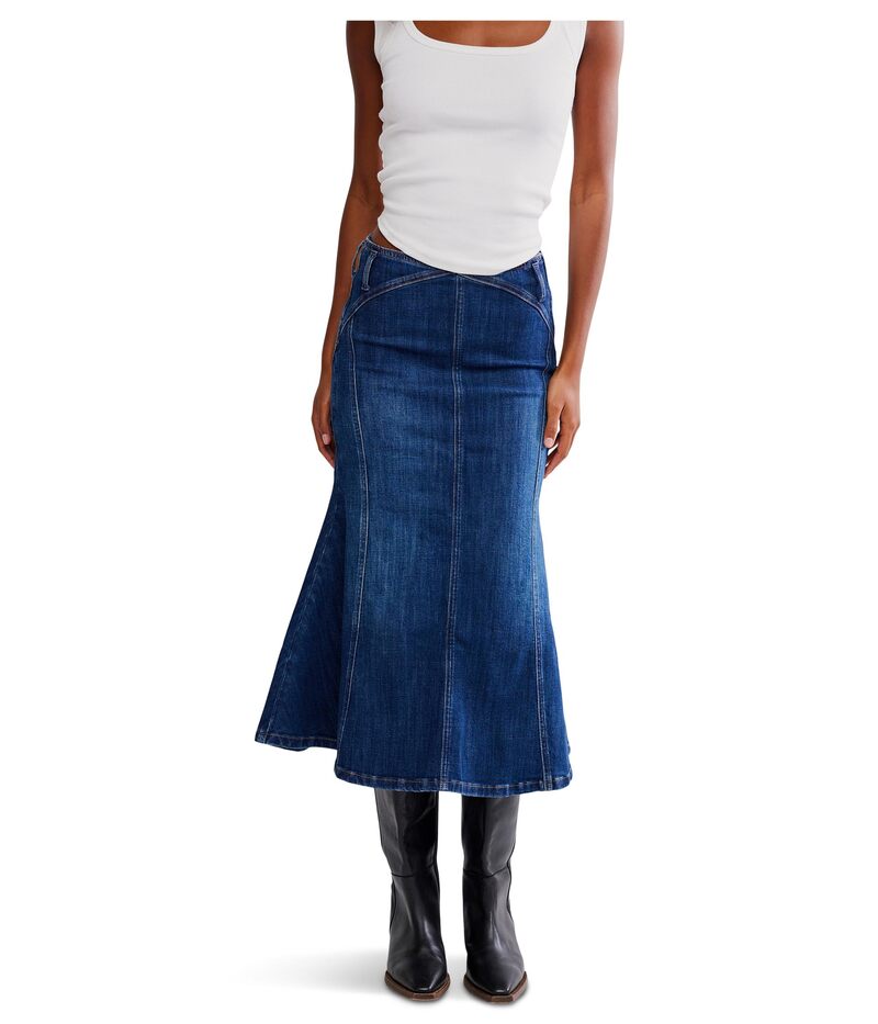 フリーピープル レディース ボトムスカート デニム Free People Zia Denim Skirt Bad Habits デニム