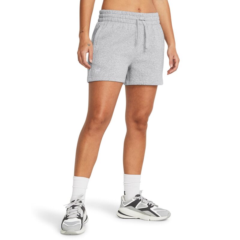 アンダーアーマー レディース ボトムス ハーフパンツ・ショーツ ショートパンツ フリース Under Armourival Fleece Shorts Mod Gray Light Heather/White ホワイト