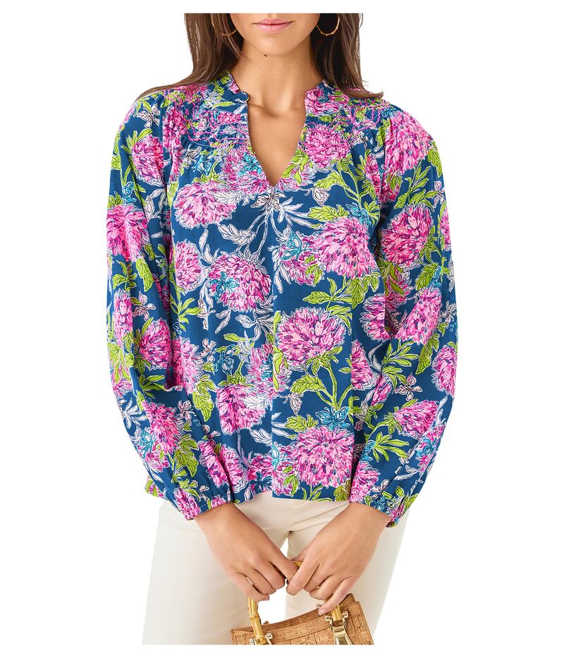 リリーピュリッツァー レディース トップス シャツ Lilly Pulitzer Lourdes Long Sleeve Top Multi Dahlia Licious マルチカラー