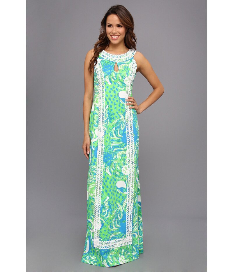 リリーピュリッツァー レディース トップス ワンピース マキシ Lilly Pulitzer Forsyth Maxi Shift Dress Limeade Roar Of The Jungle