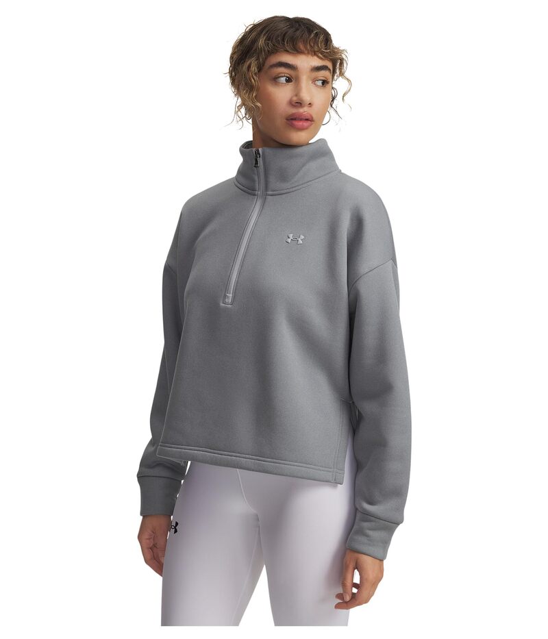 アンダーアーマー レディース アウター パーカー・スウェット フリース Under Armour Fleece 1/2 Zip Mod Gray Full Heather/Mod Gray グレー