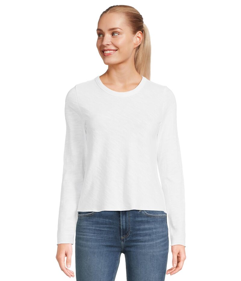 リラピー レディース トップス シャツ クロップド Lilla P Long Sleeve Cropped Tee White ホワイト