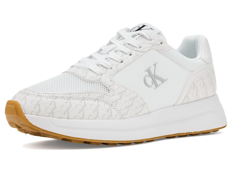 カルバンクライン レディース シューズ スニーカー Calvin Klein Hatlee White Multi Logo ホワイト