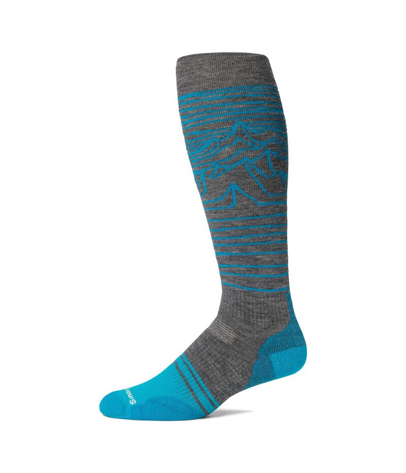 スマートウール メンズ アンダーウェア 靴下 Smartwool Snowboard Full Cushion Iguchi Pattern Over-the-Calf Socks Medium Gray グレー