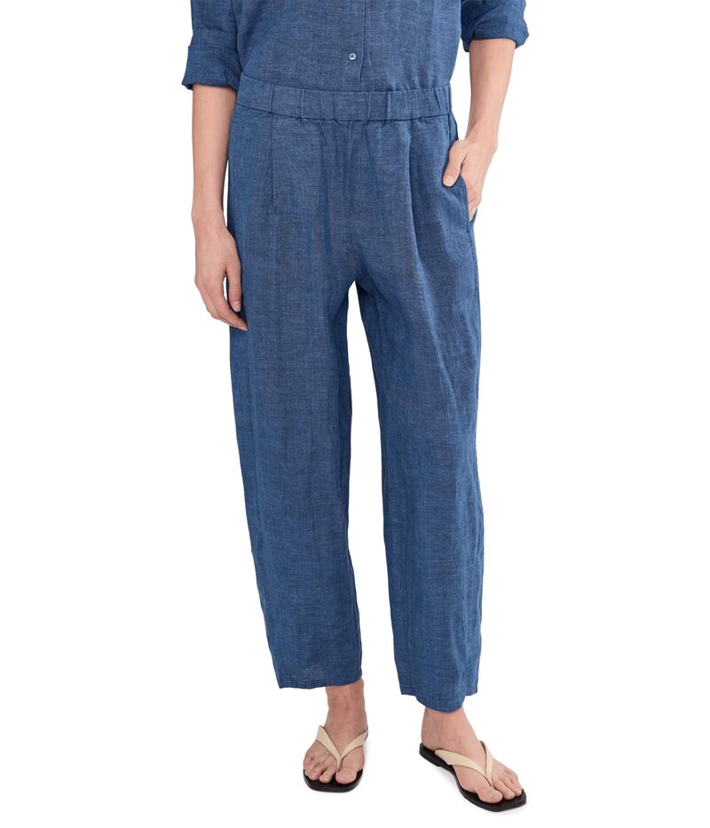 エイリーンフィッシャー レディース ボトムス カジュアルパンツ プリーツ アンクル リネン Eileen Fisher Washed Organic Linen Delave Ankle Pleated Lantern Pants Deep Dive