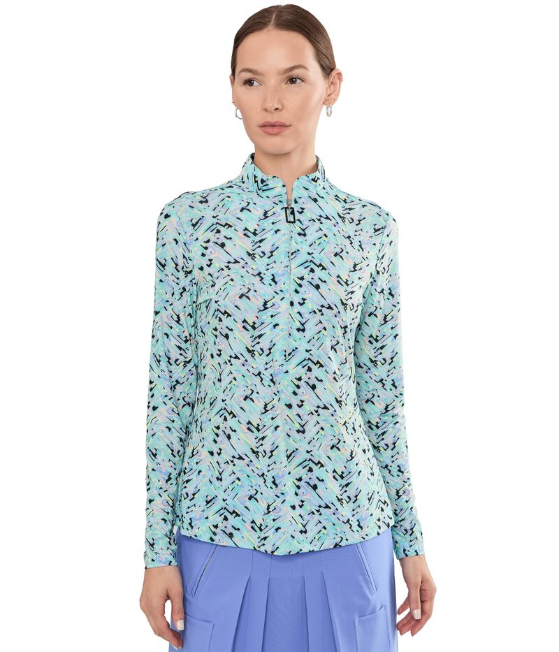 ジャイミーサドック レディース トップス シャツ ハーフジップ Jamie Sadock Sunsense Shattered Long Sleeve Quarter Zip Multicolor マルチカラー