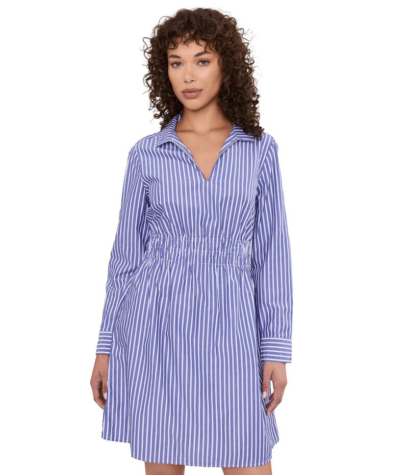 トッミーバハマ レディース トップス ワンピース シャツ Tommy Bahama Sunlit Stripe Long Sleeve Shirtdress Bold Blue ブルー