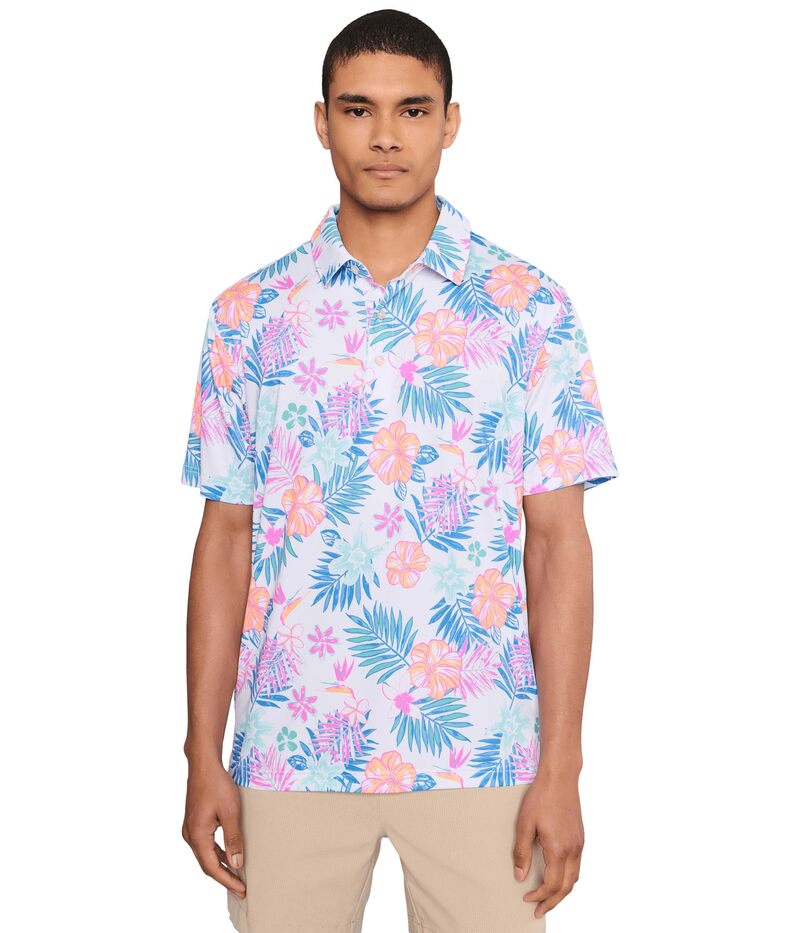 チャビーズ メンズ トップス シャツ Chubbies The Tropic Like Its Hot (performance Polo) Optic White-pattern Base ホワイト