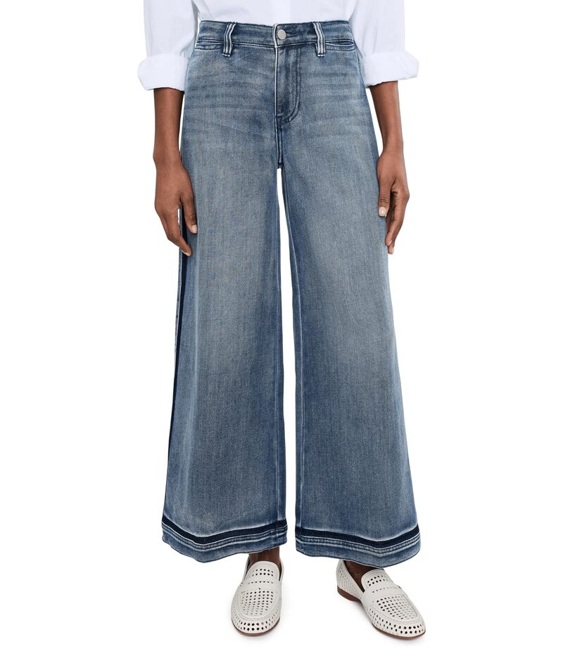 リヴァプール ロサンゼルス レディース ボトムス デニムパンツ ワイドレッグ プチ Liverpoolos Angeles Petite Mid-rise Super Stride Wide Leg Jean With Shadow Cuff 28" Inseam Reflection