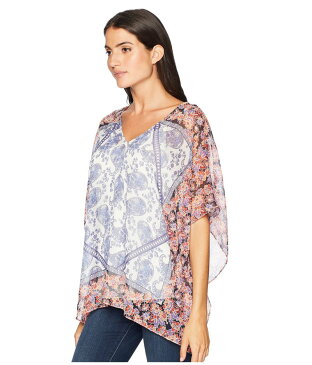 エヌワイディージェイ レディース シャツ トップス Chiffon Caftan Popover Wildflower Paisley Vanilla