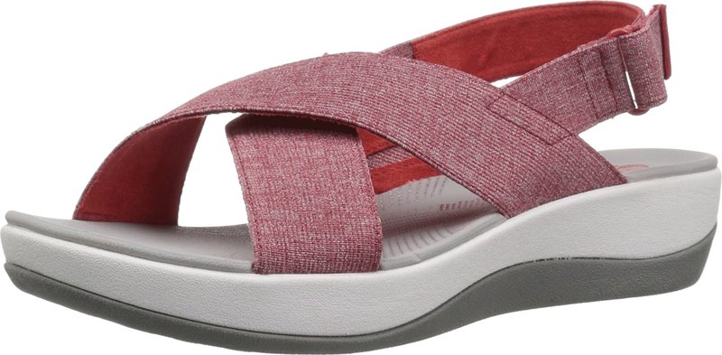 クラークス レディース サンダル シューズ Arla Kaydin Red/White Heathered Elastic クラークス レディース サンダル シューズ Arla Kaydin Red/White Heathered Elastic