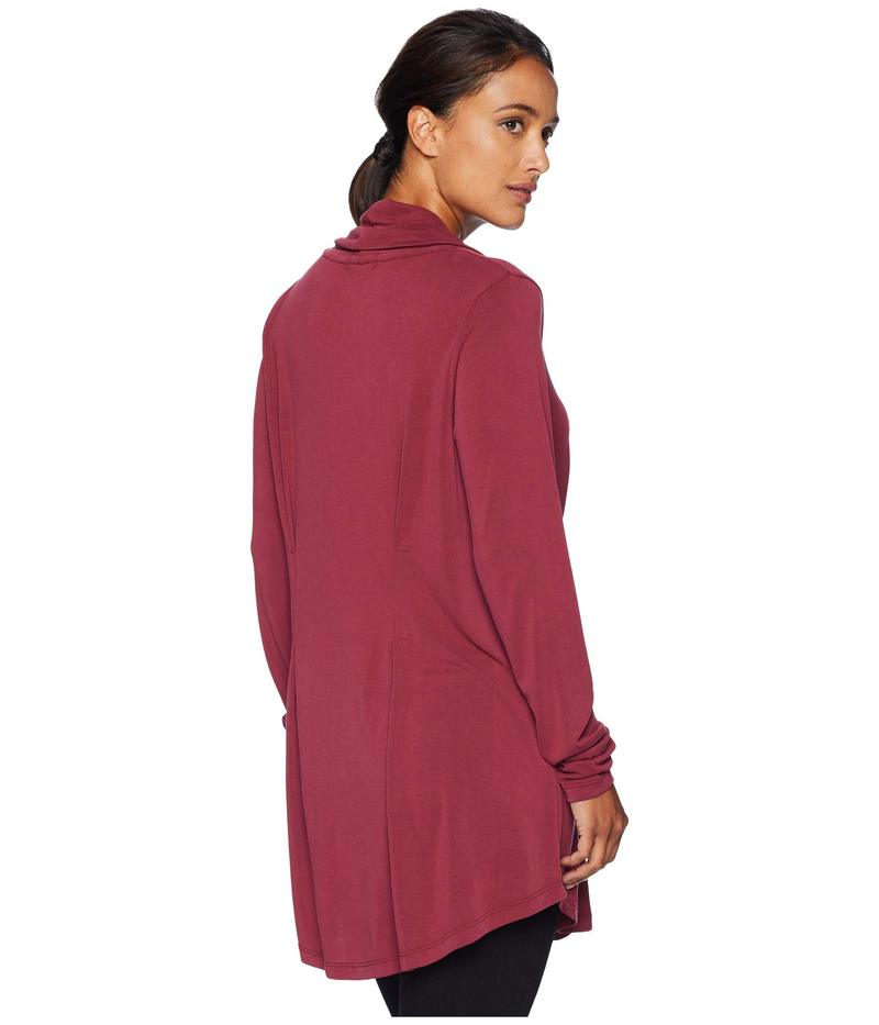 モッドドック レディース シャツ トップス Sandwashed Modal Jersey Cowl Neck Pleat Detail Tunic Cranberry