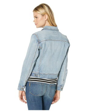 リバプール レディース コート アウター Pleated Front Denim Jacket in Vintage Super Comfort Stretch Denim Glenmore Destruct