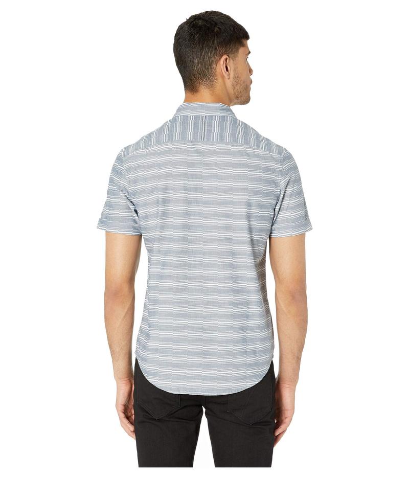 オリジナルペンギン メンズ シャツ トップス Short Sleeve Zigzag Print Shirt Dark Denim